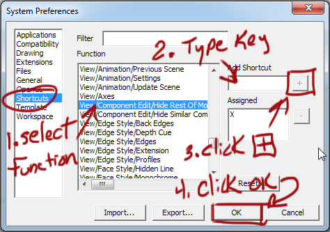 Sketchup add shortcut