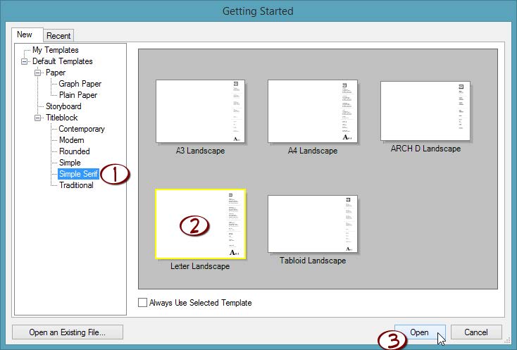 LayOut choose template