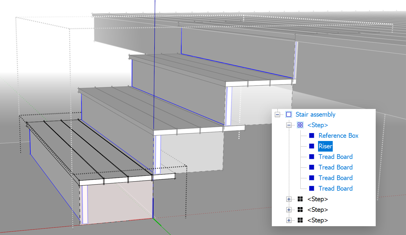 Add a riser group to the Step component.